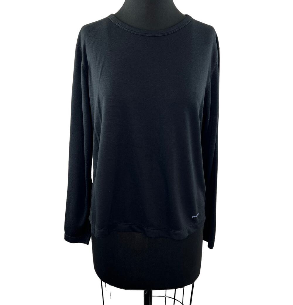 PATAGONIA Capilene Black Crewneck Midweight Long Sleeve Pullover Baselayer Top L